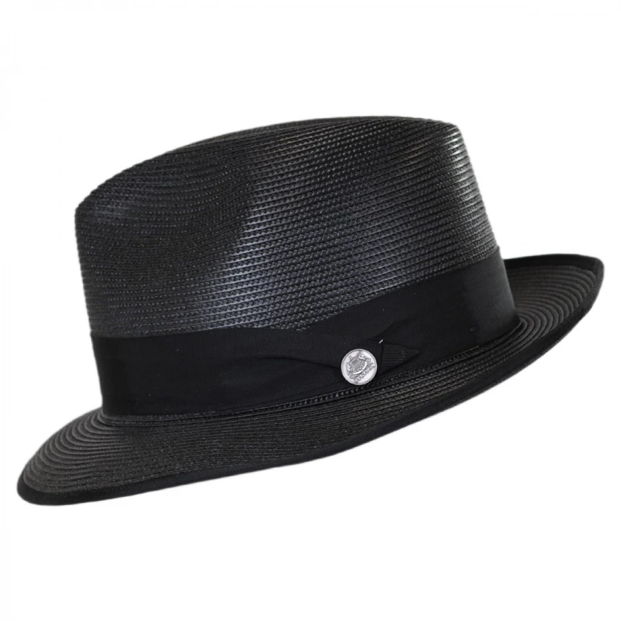 Stetson Latte Florentine Milan Straw Fedora Hat 4 Stetson Latte Florentine Milan Straw Fedora Hat - Image 2