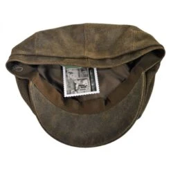 Distressed Leather Newsboy Cap -Fashion Hat Discount Store 107626