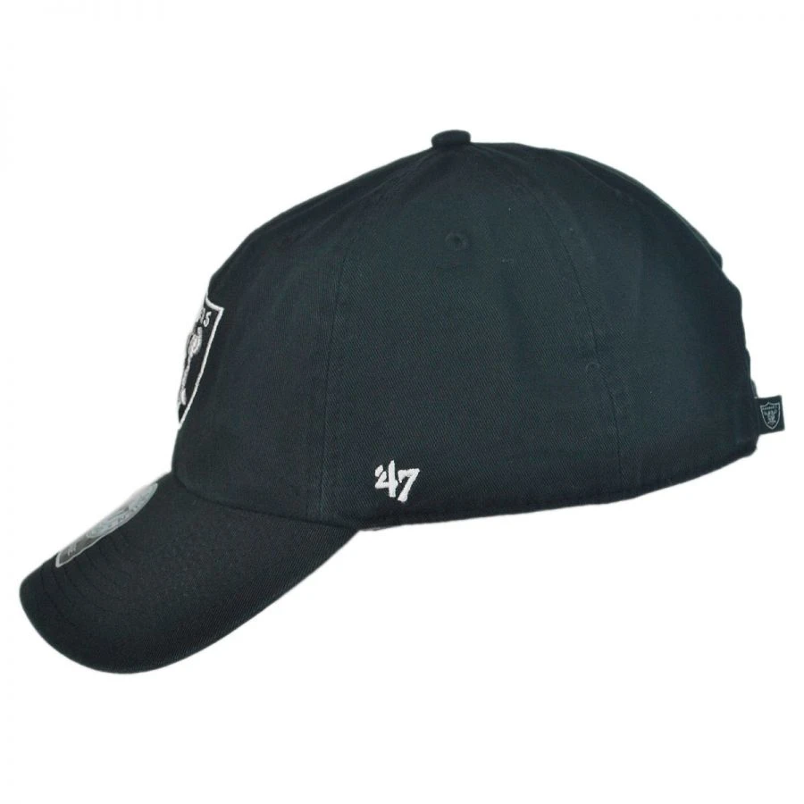 '47 BRAND Las Vegas Raiders NFL Clean Up Strapback Baseball Cap Dad Hat 4 '47 BRAND Las Vegas Raiders NFL Clean Up Strapback Baseball Cap Dad Hat - Image 2
