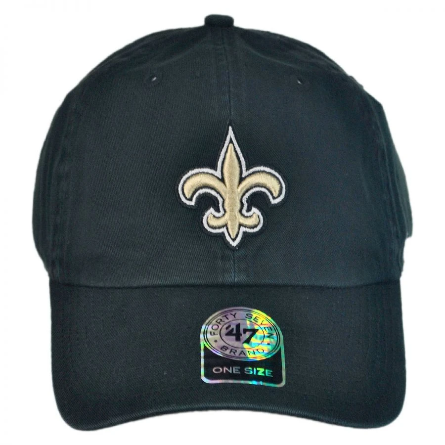 '47 BRAND New Orleans Saints NFL Clean Up Strapback Baseball Cap Dad Hat 3 '47 BRAND New Orleans Saints NFL Clean Up Strapback Baseball Cap Dad Hat