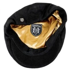 Hooligan Herringbone Cotton Ivy Cap - Black -Fashion Hat Discount Store 148165