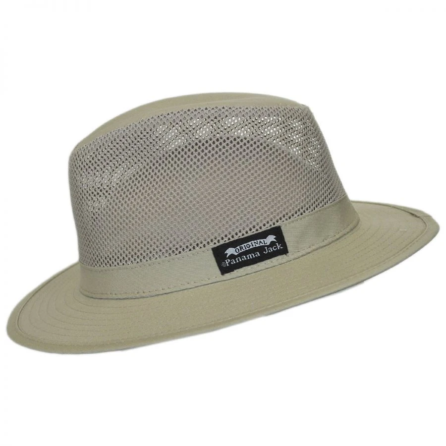 Panama Jack Mesh Crown Cotton Safari Fedora Hat 4 Panama Jack Mesh Crown Cotton Safari Fedora Hat - Image 2