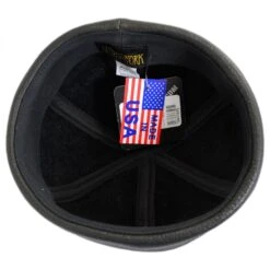 Six Panel Leather Skull Cap Beanie Hat -Fashion Hat Discount Store 148934