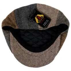 Herringbone Patchwork Wool Blend Newsboy Cap -Fashion Hat Discount Store 190700