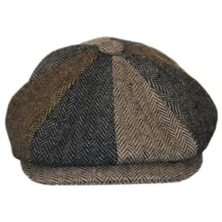 Baby Herringbone Patchwork Wool Blend Newsboy Cap