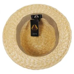 Black Band Wheat Straw Skimmer Hat -Fashion Hat Discount Store 194460