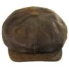 Leather Newsboy Cap - Brown