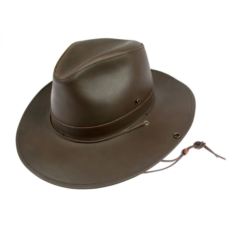 Leather Aussie Fedora Hat 5 Leather Aussie Fedora Hat - Image 3