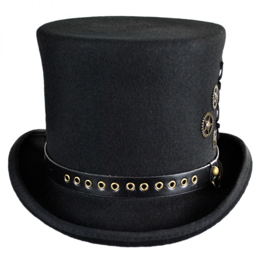 Steampunk Wool Felt Top Hat 3 Steampunk Wool Felt Top Hat