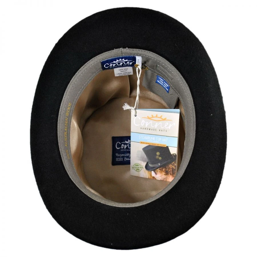 Steampunk Wool Felt Top Hat 5 Steampunk Wool Felt Top Hat - Image 3