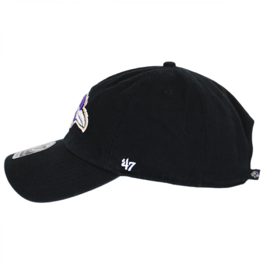 '47 BRAND Baltimore Ravens NFL Clean Up Strapback Baseball Cap Dad Hat 4 '47 BRAND Baltimore Ravens NFL Clean Up Strapback Baseball Cap Dad Hat - Image 2