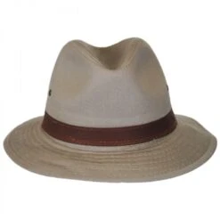 Packable Cotton Twill Safari Fedora Hat