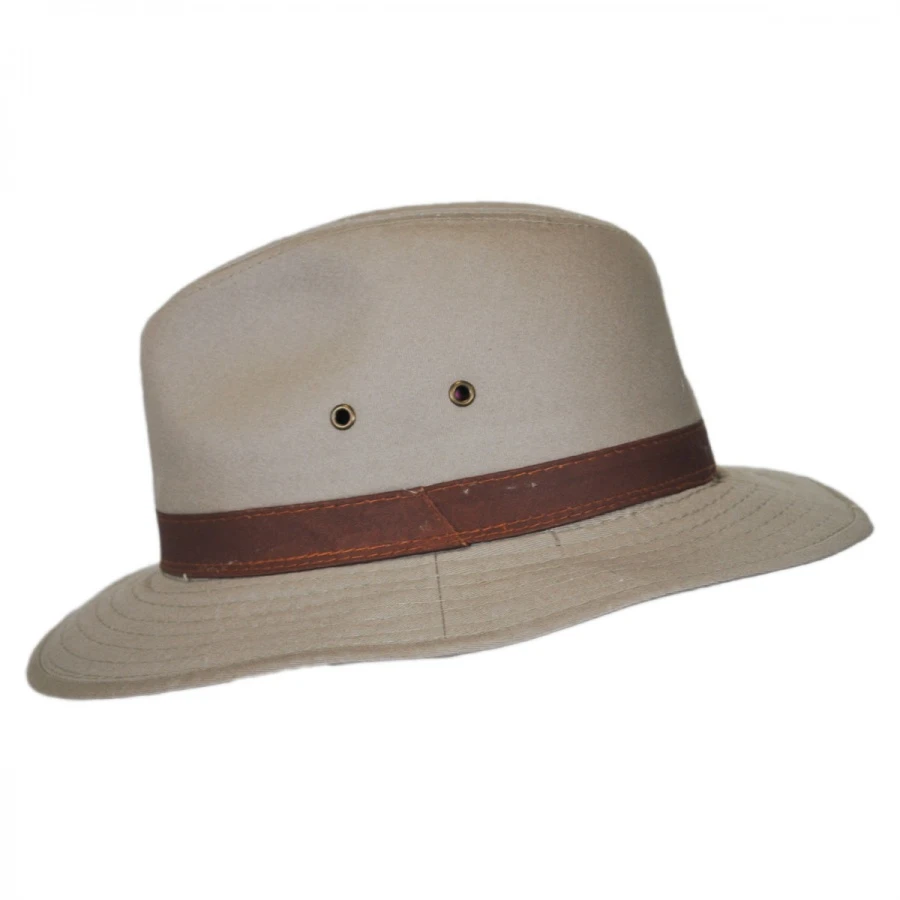 Packable Cotton Twill Safari Fedora Hat 4 Packable Cotton Twill Safari Fedora Hat - Image 2