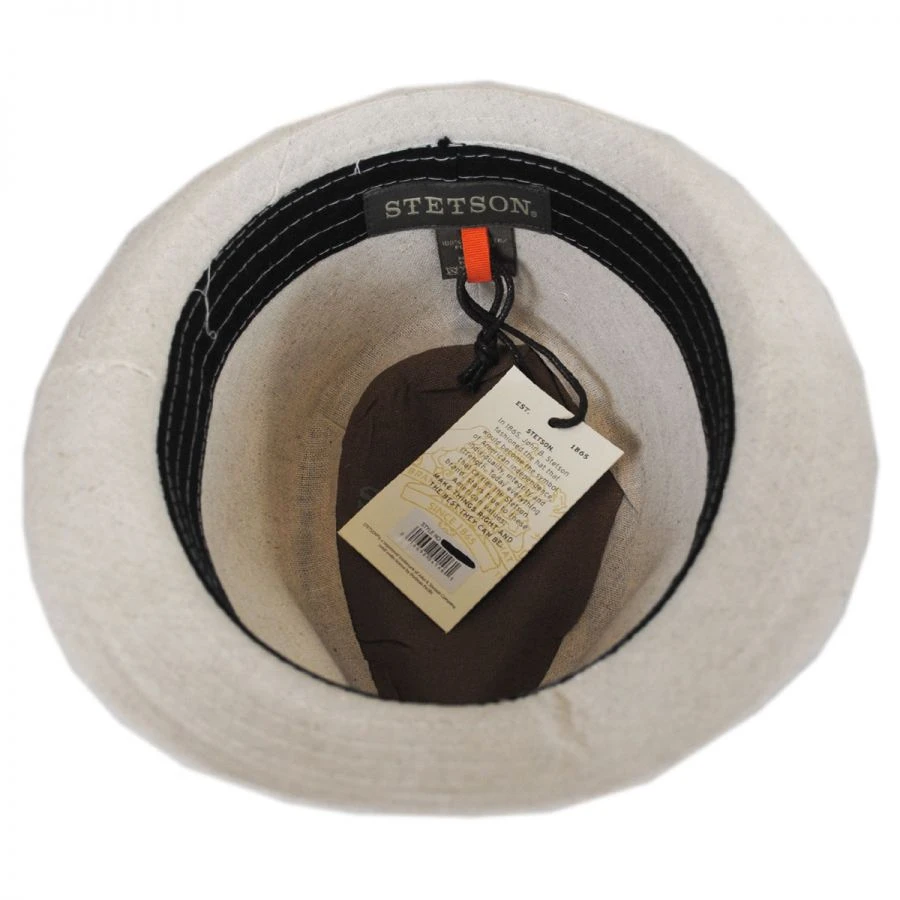 Stetson Two-Tone Vegan Linen Trilby Fedora Hat 5 Stetson Two-Tone Vegan Linen Trilby Fedora Hat - Image 3
