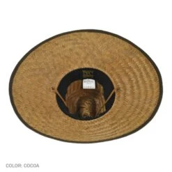 Palm Leaf Straw Lifeguard Hat W/ Bound Brim -Fashion Hat Discount Store 27281