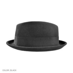 Crushable Wool Felt Diamond Crown Fedora Hat -Fashion Hat Discount Store 28928