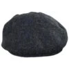 Stornoway Harris Tweed Wool Windowpane Plaid Flat Cap - Navy Blue -Fashion Hat Discount Store 296048