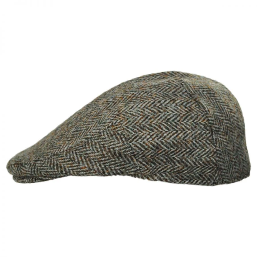 Stornoway Harris Tweed Wool Herringbone Flat Cap - Oatmeal 4 Stornoway Harris Tweed Wool Herringbone Flat Cap - Oatmeal - Image 2