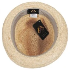 Golden Hill Raffia Straw Fedora Hat -Fashion Hat Discount Store 301979