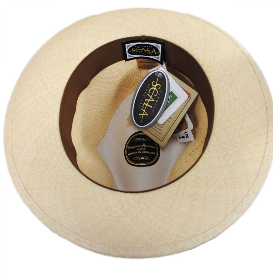 Scala Safari Grade 8 Panama Straw Fedora Hat 5 Scala Safari Grade 8 Panama Straw Fedora Hat - Image 3