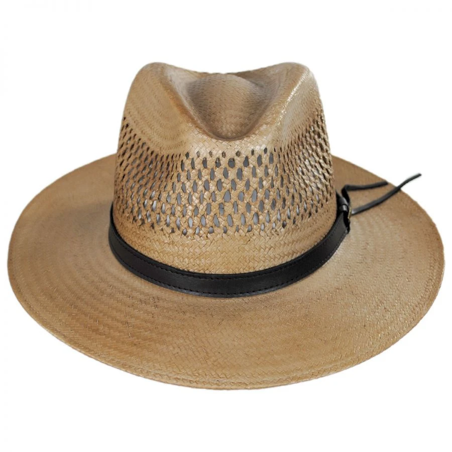 Stetson Peak View Shantung Straw Safari Fedora Hat 3 Stetson Peak View Shantung Straw Safari Fedora Hat