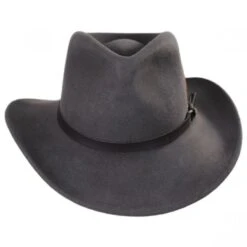 Scala Dakota Wool Crushable Outback Hat - Gray