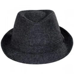 Herringbone Wool Trilby Fedora Hat