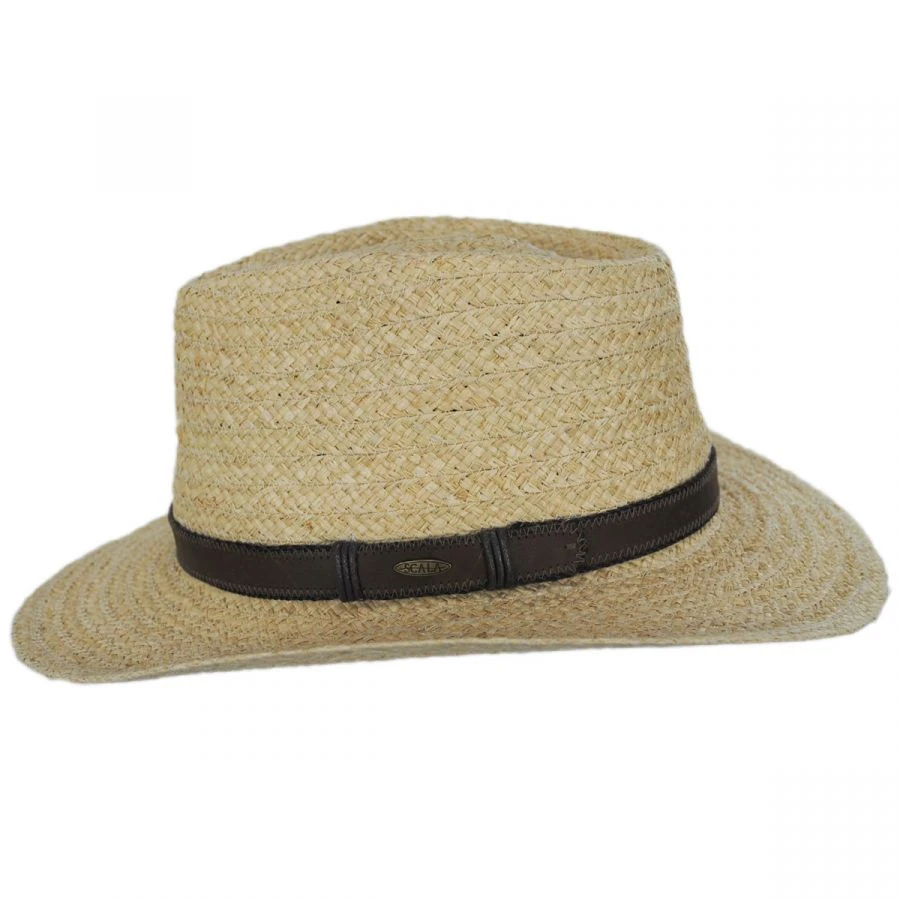 Scala Global Raffia Straw Outback Fedora Hat 4 Scala Global Raffia Straw Outback Fedora Hat - Image 2