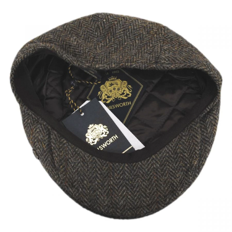 Harris Tweed Overcheck Herringbone Wool Ivy Cap - Taupe 5 Harris Tweed Overcheck Herringbone Wool Ivy Cap - Taupe - Image 3