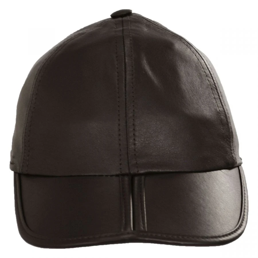 Split Bill Earflap Leather Ball Cap - Brown 3 Split Bill Earflap Leather Ball Cap - Brown
