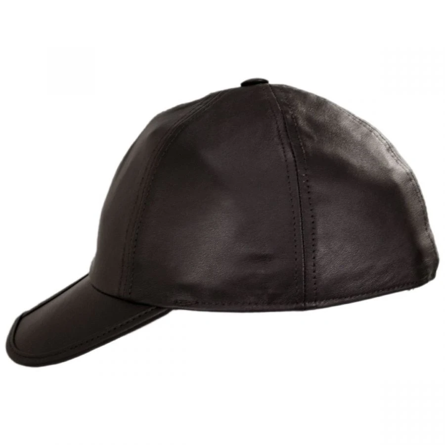Split Bill Earflap Leather Ball Cap - Brown 4 Split Bill Earflap Leather Ball Cap - Brown - Image 2