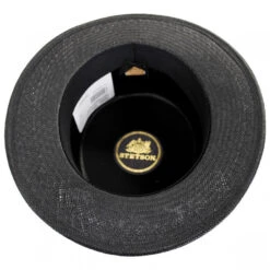 Stetson Keeneland Shantung Straw Skimmer Hat - Black -Fashion Hat Discount Store 374321