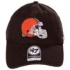 '47 BRAND Cleveland Browns NFL Clean Up Strapback Baseball Cap Dad Hat - Brown -Fashion Hat Discount Store 375944