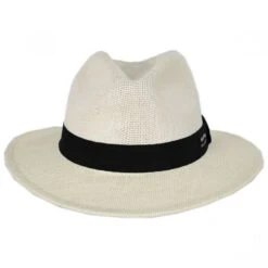 Panama Jack Kingfin Toyo Straw Safari Fedora Hat