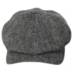 Classic Shetland Wool Herringbone Newsboy Cap