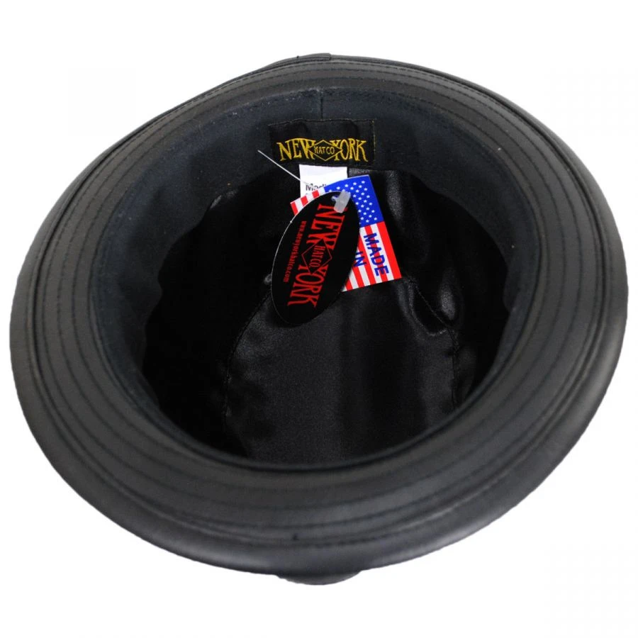 Lambskin Leather Fedora Hat 5 Lambskin Leather Fedora Hat - Image 3