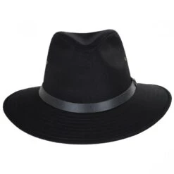 Cotton Safari Fedora Hat - Black