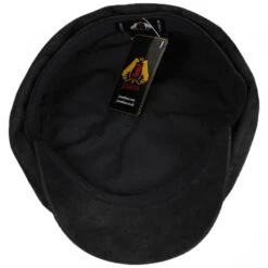 Leather Newsboy Cap - Black -Fashion Hat Discount Store 402231