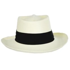 Toyo Straw Gambler Hat - Black Band