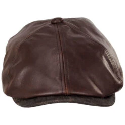 Leather Suede Newsboy Cap