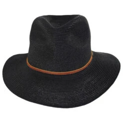 Wesley Braided Toyo Straw Fedora Hat - Black/Brown