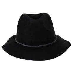 Wesley Wool Felt Floppy Fedora Hat - Black