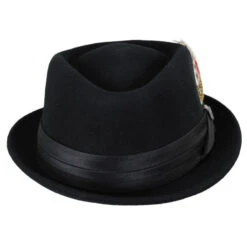 Stout Wool Felt Diamond Crown Fedora Hat