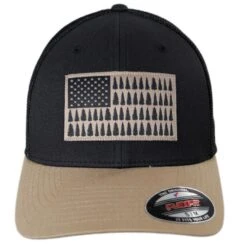 Columbia Sportswear Tree Flag Mesh Flexfit Fitted Baseball Cap - Natural/Navy