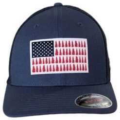 Fashion Hat Discount Store 21 Columbia Sportswear Tree Flag Mesh Flexfit Fitted Baseball Cap - Dark Blue