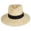 Joanna Petite Brim Wheat Straw Fedora Hat - Honey