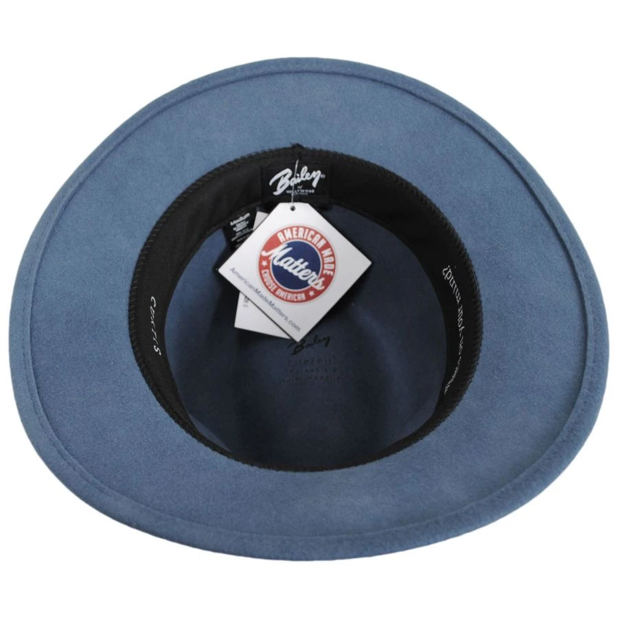 Bailey Curtis Wool LiteFelt Safari Fedora Hat - Light Blue 5 Bailey Curtis Wool LiteFelt Safari Fedora Hat - Light Blue - Image 3