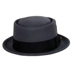 Wool Felt Pork Pie Hat - Gray