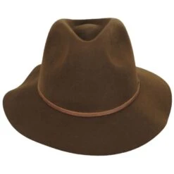Wesley Packable Wool Felt Fedora Hat - Coffee