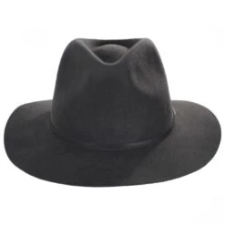 Wesley Packable Wool Felt Fedora Hat - Blackwash